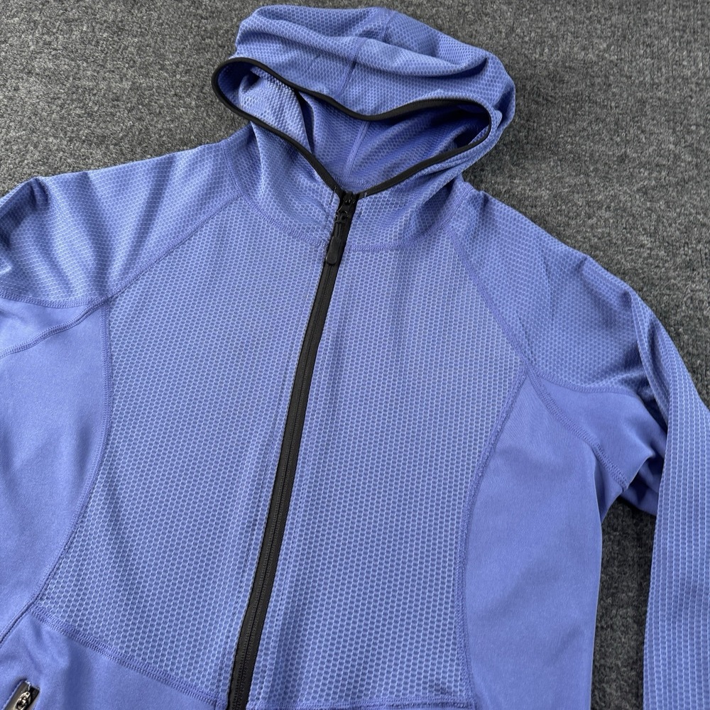 Cali Sport Running Jacket Womens Large Purple Hooded Full Zip Activewear EUC